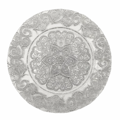 Henna - Glass Charger Plate In Silver (Item # 0294)