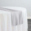Metallic Burlap Table Runner In Silver/Silver