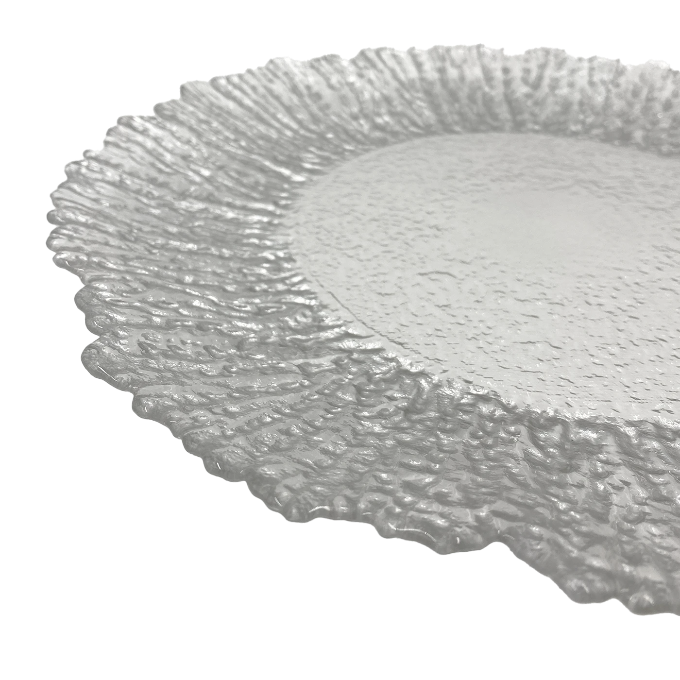Floral - Glass Charger Plate In Silver (Item # 0238) 2 Floral - Glass Charger Plate In Silver (Item # 0238) - Image 2