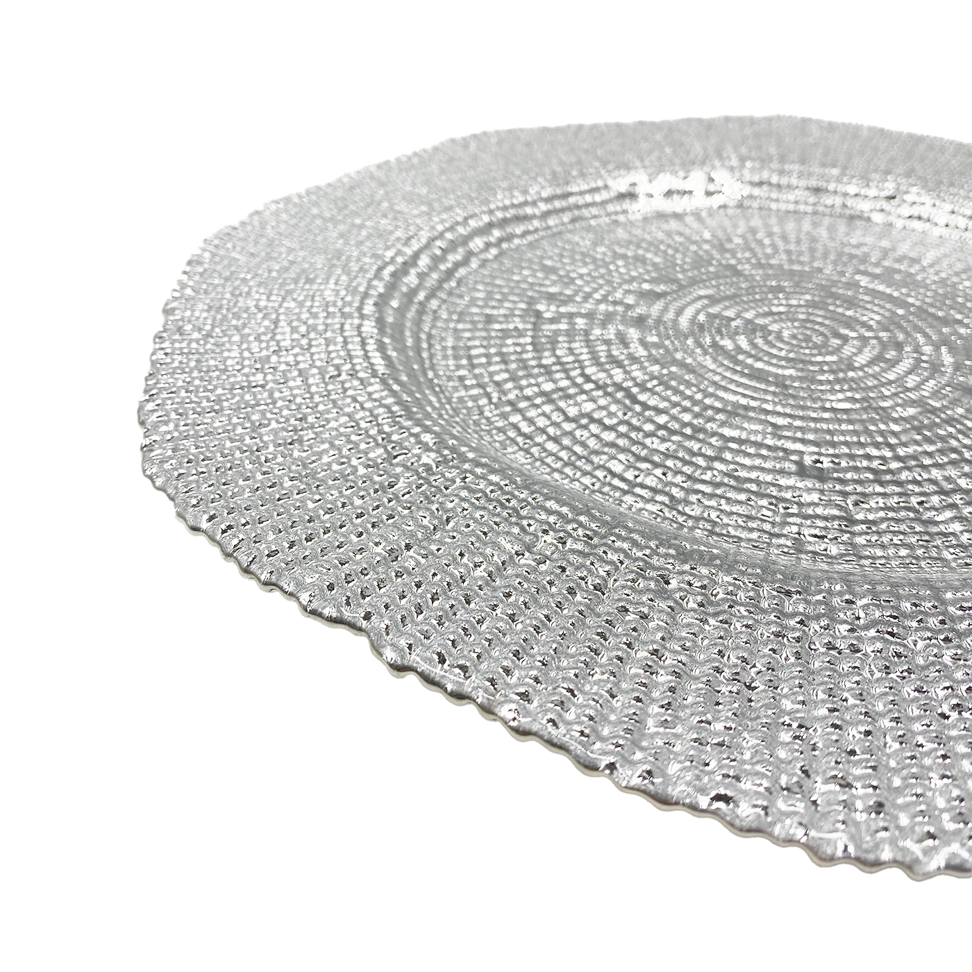 Hexagon - Glass Charger Plate In Silver (Item # 0248) 2 Hexagon - Glass Charger Plate In Silver (Item # 0248) - Image 2