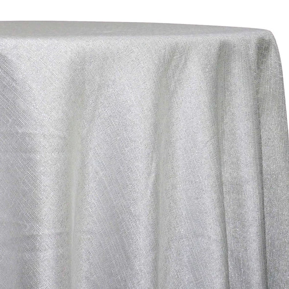 1pc - Metallic Burlap Table Linen 92"x158" Banquet - Silver/Silver 1 1pc - Metallic Burlap Table Linen 92"x158" Banquet - Silver/Silver