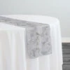 Basil Leaf Embroidery Table Runner In White