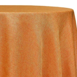 1pc. - Imitation Burlap Table Linen In Tangerine (120" Round)