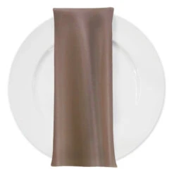 Lamour (Dull) Satin Table Napkin In Taupe 1188