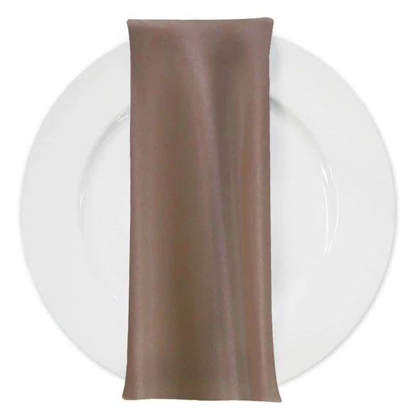 Lamour (Dull) Satin Table Napkin In Taupe 1188 1 Lamour (Dull) Satin Table Napkin In Taupe 1188