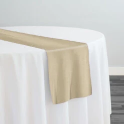 Premium Poly (Poplin) Table Runner In Taupe 1348