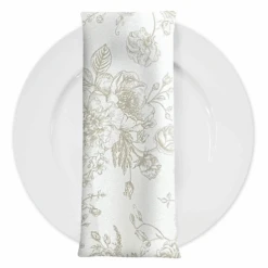 French Toile (Poly Print) Table Napkin In Taupe