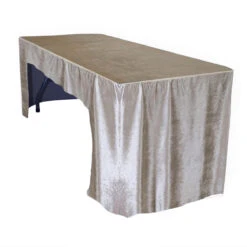 Lush Velvet Banquet Fitted Tablecloths - Hospitality Line -Urquid Linen Shop Taupelegopen