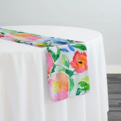 Watercolor Bouquet (Poly Print) Table Runner
