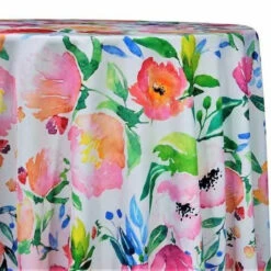 Watercolor Bouquet (Poly Print) Table Linen