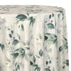 Bayside Leaf (Poly Print) Table Linen In Green/White