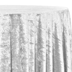 Panne (Crush) Velvet Table Linen In White
