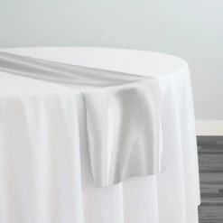 Bridal Satin Table Runner In White