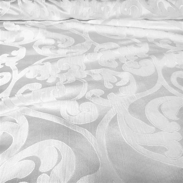 1pc - Classic Jacquard Table Linen 132" Round - White 2 1pc - Classic Jacquard Table Linen 132" Round - White - Image 2