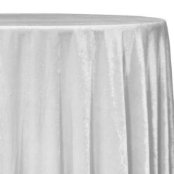 2pcs. - Lush Velvet Table Linen In White (108" Round)
