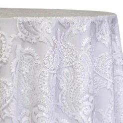 Princess Lace Table Linen In White