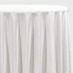 1pc - Luxury Plush Velvet Table Linen In White (120" Round)