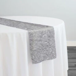 10pcs - Lush Chiffon Table Runner In 24"x180" Runner - White