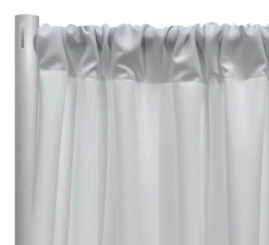 2pcs - Premium Poly (Poplin) Drapery Panel 11' Tall X 58" Wide - White