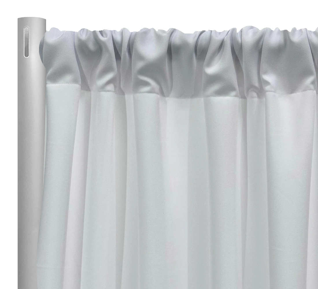 2pcs - Premium Poly (Poplin) Drapery Panel 11' Tall X 58" Wide - White 1 2pcs - Premium Poly (Poplin) Drapery Panel 11' Tall X 58" Wide - White