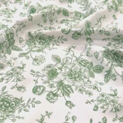 French Toile (Poly Print) Table Linen In Willow Green 10 French Toile (Poly Print) Table Linen In Willow Green -Urquid Linen Shop WillowGreenFabric2