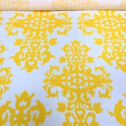 Newport Print (Dupioni) Table Runner In Yellow -Urquid Linen Shop Yellow 1 b7374c27 4237 460f 84dc 07e8a4c3aacf