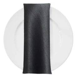 Shantung Satin (Reversible) Table Napkin In Black