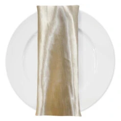Shantung Satin (Reversible) Table Napkin In Champagne