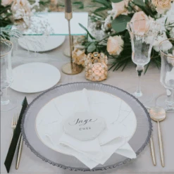 Eclipse - Glass Charger Plate In Silver (Item # 0309-R) 7 Eclipse - Glass Charger Plate In Silver (Item # 0309-R) -Urquid Linen Shop examp1