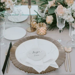 Solar - Glass Charger Plate In Gold (Item # 0309-B) -Urquid Linen Shop examp2