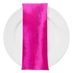 Shantung Satin (Reversible) Table Napkin In Fuchsia
