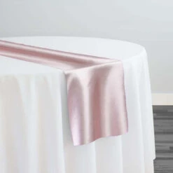 Shantung Satin (Reversible) Table Runner In Pink