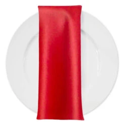 Lamour (Dull) Satin Table Napkin In Red 1192