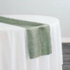Imitation Burlap Table Runner In Sage