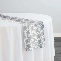 Lynx Print (Lamour) Table Runner In Silver
