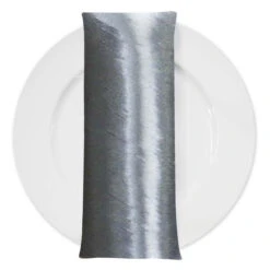 Shantung Satin (Reversible) Table Napkin In Silver