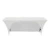 Premium Spandex (6'x18" W/ Side Open) Banquet Table Cover In White