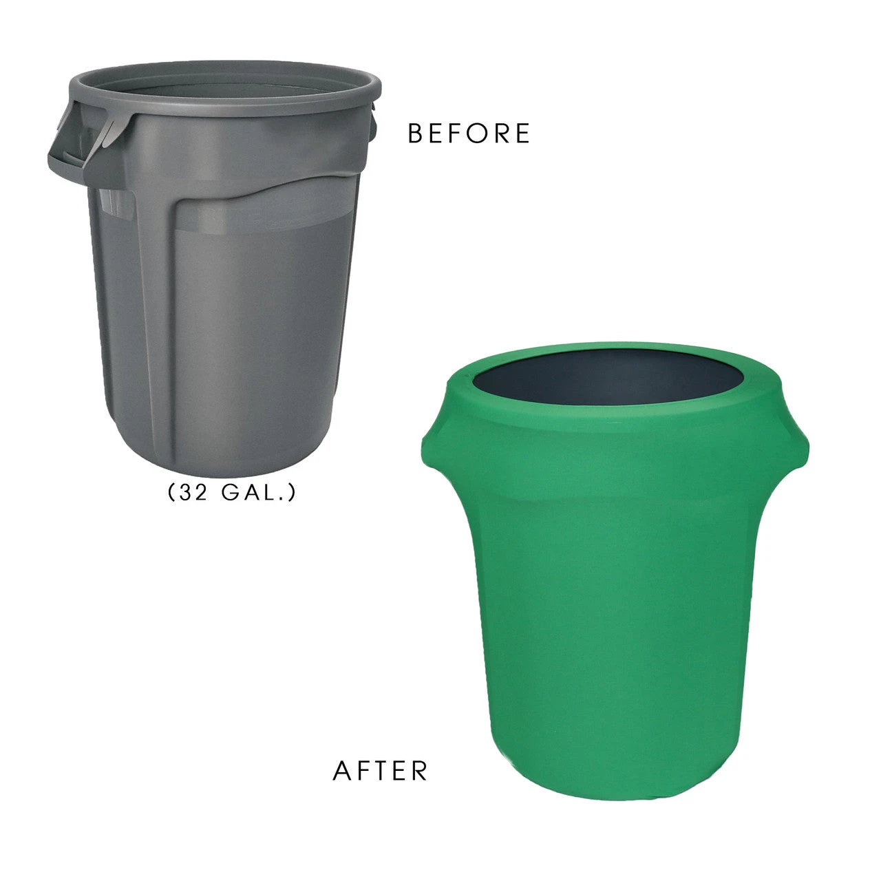 Spandex 32 Gallon Trash Can Cover In Emerald Green 2 Spandex 32 Gallon Trash Can Cover In Emerald Green - Image 2