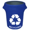 Spandex 32 Gallon Trash Can Cover In Royal Blue (w/ Recycling Logo)