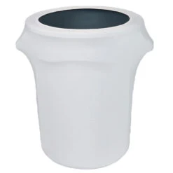 Spandex 32 Gallon Trash Can Cover In White