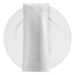 Shantung Satin (Reversible) Table Napkin In White