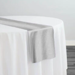 Rustic Linen Table Runner In White