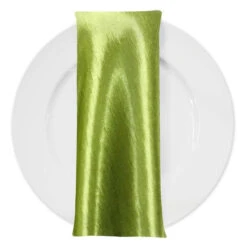 Shantung Satin (Reversible) Table Napkin In Willow Green